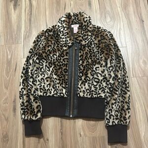 Candie’s leopard faux fur jacket